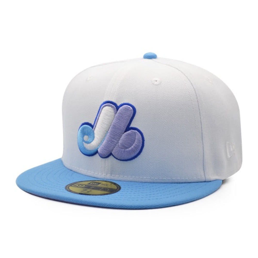 NWT New Era 59Fifty Montreal Expos Exclusive Fitted Hat Chrome White Sky